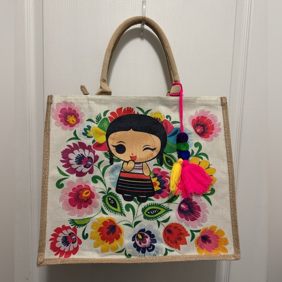 MEXICANA Handbags - Lele Doll Jute Tote Bag